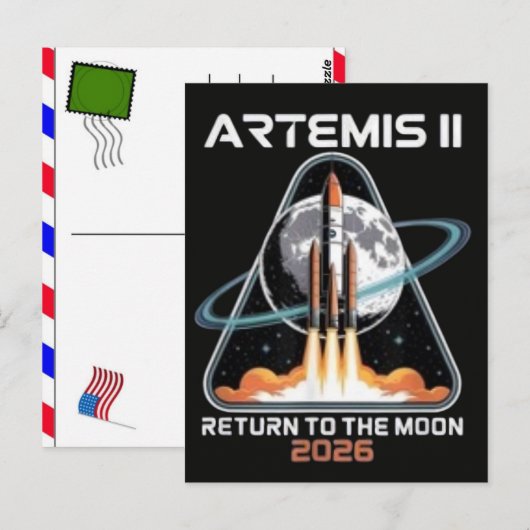 Carte Postale Lancement d'Artemis II vers la Lune 2026 (Devant / Derrière)