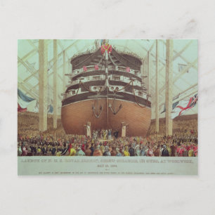 Carte Postale Lancement de H.M.S. Royal Albert, Screw Steamer