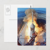 Carte Postale Lancement de la fusée pour l'alunissage d'Apollo 1 (Devant / Derrière)