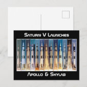 Carte Postale Lancement de la fusée Saturn V Moon (Devant / Derrière)