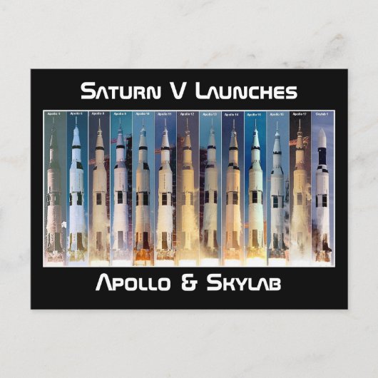 Carte Postale Lancement de la fusée Saturn V Moon (Devant)