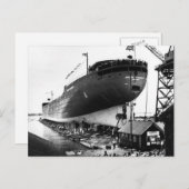 Carte Postale Lancement du Edmund Fitzgerald 6-8-1958 (#1) (Devant / Derrière)