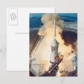 Carte Postale Lancement d'une fusée (Devant / Derrière)