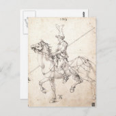 Carte Postale Lancer à cheval par Albrecht Durer (Devant / Derrière)