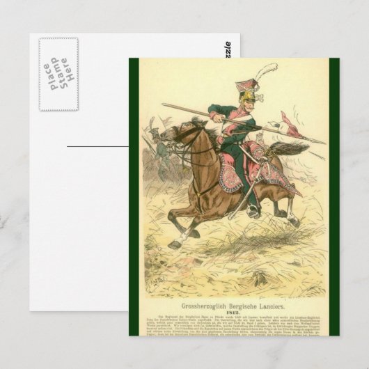 Carte Postale Lancer prussien (Devant / Derrière)