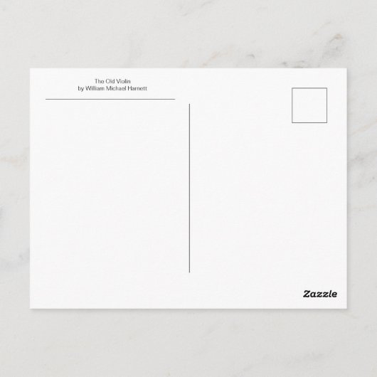 Carte Postale L'Ancien Violon par William Michael Harnett (Dos)