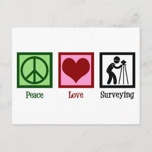 Carte Postale Land Surveyor Peace Love Surveying Company