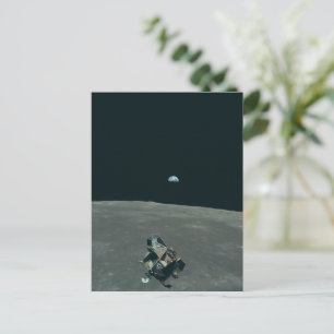 Carte Postale Lander lunaire Apollo et lever de terre sur la lun