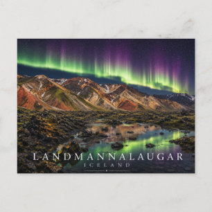 Carte Postale Landmannalaugar Hauts Sommets Islande Aurore Boréa