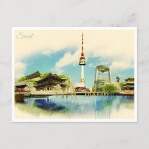 Carte Postale Landmark icônique célèbre de Séoul en Corée du Sud