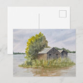 Carte Postale Landscape watercolor painting  (Devant / Derrière)