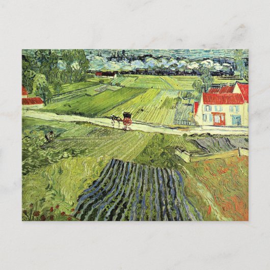 Carte Postale Landscape with Carriage and Train (Devant)