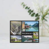 Carte Postale Landscapes à Norway black collage postcard (Debout devant)