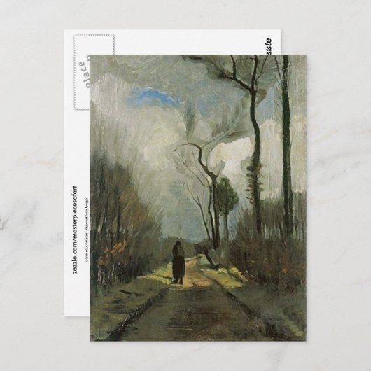 Carte Postale Lane en Automne, Vincent van Gogh Art (Devant / Derrière)