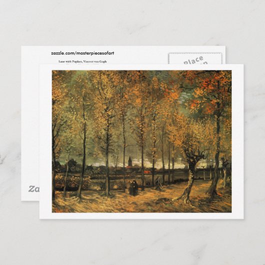 Carte Postale Lane with Poplars, Vincent van Gogh (Devant / Derrière)