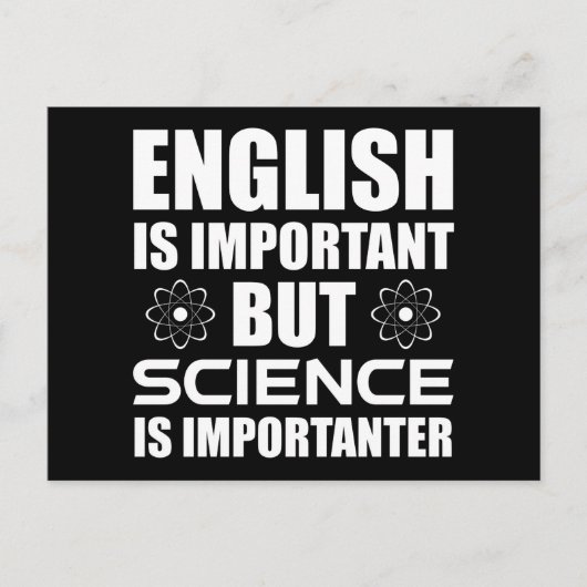 Carte Postale L'Anglais Est Important, Mais La Science Est Impor (Devant)