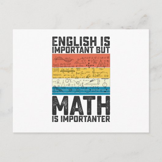 Carte Postale L'Anglais Est Important, Mais Les Maths Sont Impor (Devant)