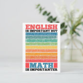 Carte Postale L'Anglais Est Important Mais Les Maths Sont Import (Debout devant)