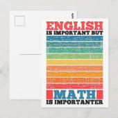 Carte Postale L'Anglais Est Important Mais Les Maths Sont Import (Devant / Derrière)