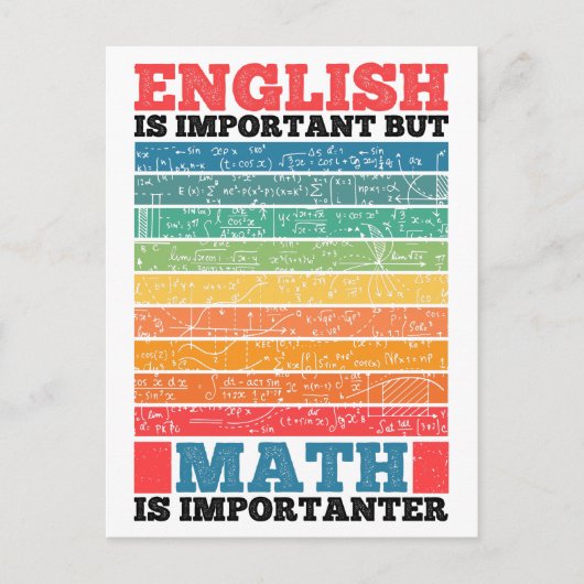 Carte Postale L'Anglais Est Important Mais Les Maths Sont Import (Devant)