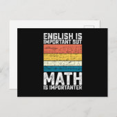 Carte Postale L'anglais est important mais les maths sont plus i (Devant / Derrière)