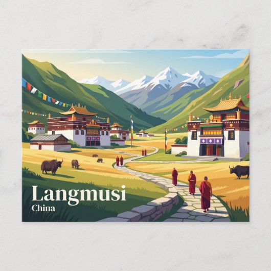 Carte Postale Langmusi Chine (Devant)