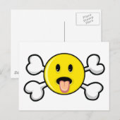 Carte Postale langue Crâne et os croisés (Devant / Derrière)