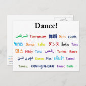 Carte Postale Langue de danse ! Words for Dance Worldwide (Devant / Derrière)