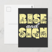 Carte Postale Langue des signes ASL Rise et signe (Devant / Derrière)