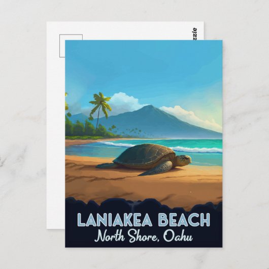 Carte Postale Laniakea Beach Haleiwa Oahu Hawaii Turtle (Devant / Derrière)