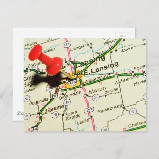 Carte Postale Lansing (Devant / Derrière)