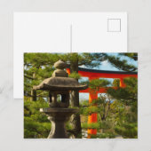 Carte Postale Lantern en pierre et porte Torii (Devant / Derrière)