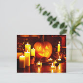 Carte Postale lanterne citrouille d'Halloween (Debout devant)