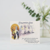 Carte Postale Lanterne en chat noir de faucheuse noire Pleine lu (Debout devant)