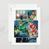 Carte Postale Lanterne verte et panneau Flash (Devant / Derrière)