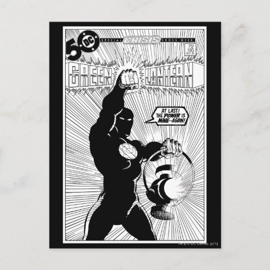 Carte Postale Lanterne verte - Lanterne brillante, noire et blan (Devant)