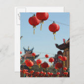 Carte Postale Lanternes à Chinatown (Devant / Derrière)