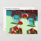 Carte Postale lanternes chinoises à Chinatown (Devant / Derrière)