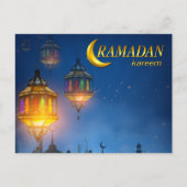 Carte Postale Lanternes couleur bleu Ramadan (Devant)