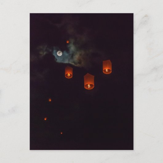 Carte Postale Lanternes dans le ciel (Devant)