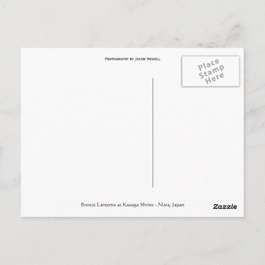 Carte Postale Lanternes de bronze (Dos)