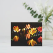 Carte Postale lanternes en forme de lotus pour la fête du milieu (Debout devant)