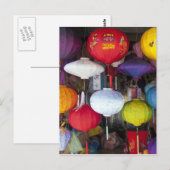 Carte Postale lanternes vietnamiennes colorées (Devant / Derrière)