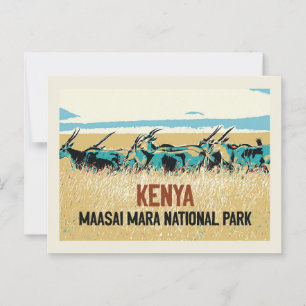 Carte Postale L'antilope de sable du Kenya, Masai Mara National