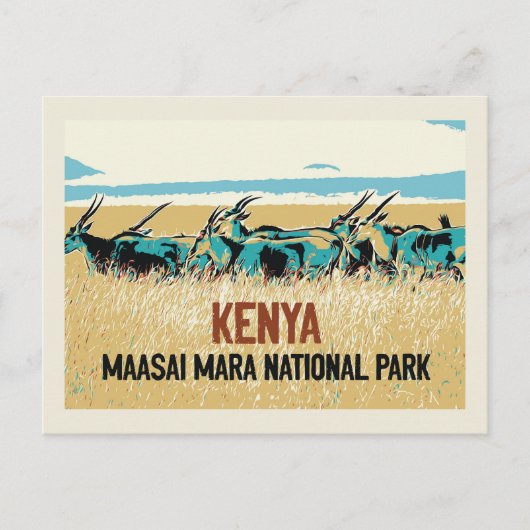 Carte Postale L'antilope de sable du Kenya, Masai Mara National  (Devant)