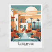 Carte Postale Lanzarote Espagne Art Voyage Illustration (Devant)