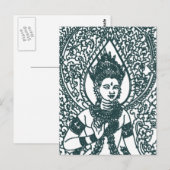 CARTE POSTALE LAO - THAÏE - CAMBODDHIST ANGEL DIEU (Devant / Derrière)