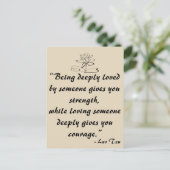 Carte Postale Lao Tzu Love Citation Postcard (Debout devant)