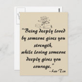 Carte Postale Lao Tzu Love Citation Postcard (Devant / Derrière)