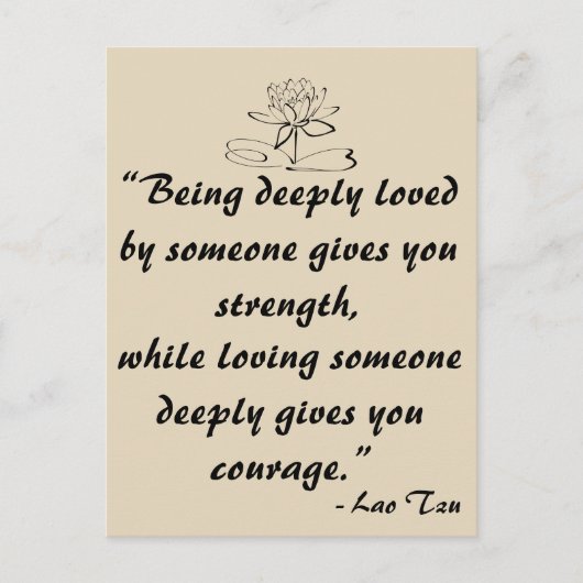 Carte Postale Lao Tzu Love Citation Postcard (Devant)